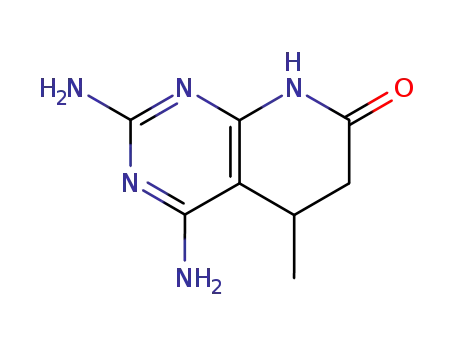 Molecular Structure of 97934-10-6 (Pyrido[2,3-d]pyrimidin-7(6H)-one, 2,4-diamino-5,8-dihydro-5-methyl-)