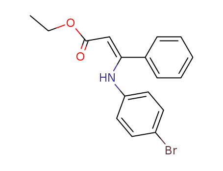 Molecular Structure of 66283-07-6 (2-Propenoic acid, 3-[(4-bromophenyl)amino]-3-phenyl-, ethyl ester)