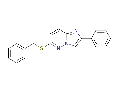 Molecular Structure of 122479-61-2 (Imidazo[1,2-b]pyridazine, 2-phenyl-6-[(phenylmethyl)thio]-)