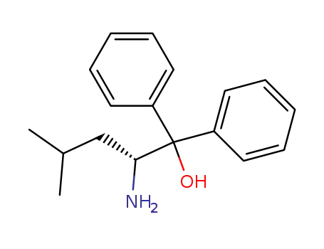 Molecular Structure of 161832-74-2 ((R)-(+)-2-AMINO-4-METHYL-1,1-DIPHENYL-1-PENTANOL)