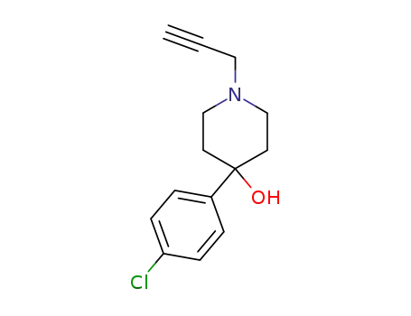 Molecular Structure of 43141-21-5 (4-Piperidinol, 4-(4-chlorophenyl)-1-(2-propynyl)-)
