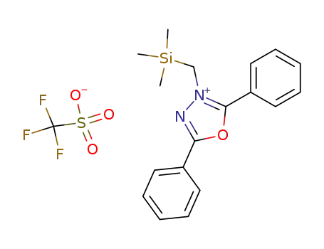 Trifluoro-methanesulfonate2,5-diphenyl-3-trimethylsilanylmethyl-[1,3,4]oxadiazol-3-ium;