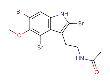 Molecular Structure of 300662-21-9 (Acetamide, N-[2-(2,4,6-tribromo-5-methoxy-1H-indol-3-yl)ethyl]-)