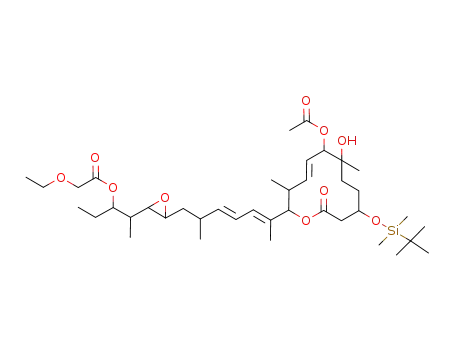 (8E,12E,14E)-7-acetoxy-3-t-butyldimethylsiloxy-21-ethoxyacetoxy-6-hydroxy-6,10,12,16,20-pentamethyl-18,19-epoxytricosa-8,12,14-trien-11-olide