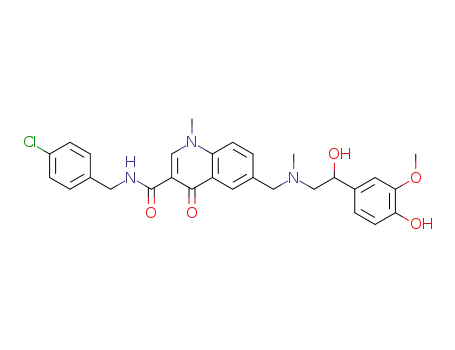 N-(4-chlorobenzyl)-6-{[[2-hydroxy-2-(4-hydroxy-3-methoxyphenyl)ethyl](methyl)amino]methyl}-1-methyl-4-oxo-1,4-dihydro-3-quinolinecarboxamide