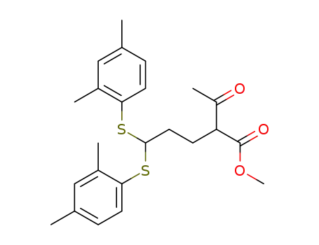 methyl 2-acetyl-5,5-bis((2,4-dimethylphenyl)thio)pentanoate
