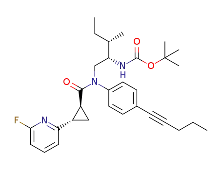 ((1S,2S)-1-{[[(1S,2S)-2-(6-fluoropyridin-2-yl)cyclopropanecarbonyl]-(4-pent-1-ynylphenyl)amino]methyl}-2-methylbutyl)carbamic acid t-butyl ester