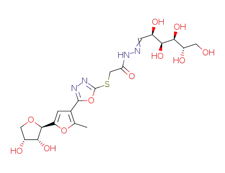 D-glucose 2-{5-[5-(1,4-anhydro-β-D-erythrotetrofuranosyl)-2-methylfuran-3-yl]-1,3,4-oxadiazol-2-ylthio}acetohydrazone
