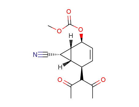 rel-(1S,2R,5S,6S,7R)-7-cyano-5-(2,4-dioxopentan-3-yl)bicyclo[4.1.0]hept-3-en-2-yl acetate