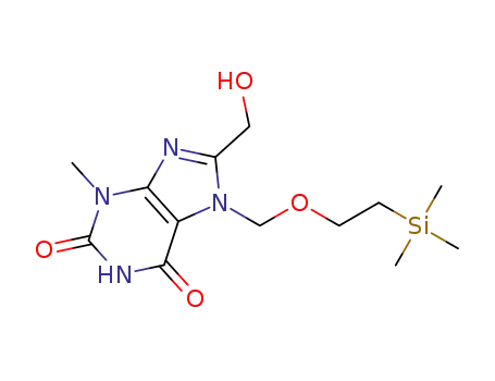 8-(hydroxymethyl)-3-methyl-7-((2-(trimethylsilyl)ethoxy)methyl)-1H-purine-2,6(3H,7H)-dione