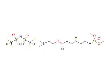 [2-{3-(3-trimethoxysilylpropylamino)propionyloxy}ethyl]-N,N,N-trimethylammonium bistrifluoromethanesulfonimide