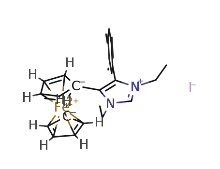1,3-diethyl-5-ferrocenyl-4-phenylimidazolium iodide