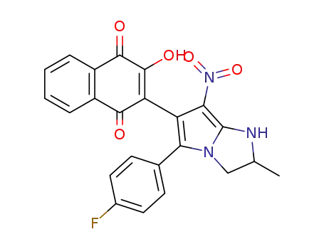 2-[5-(4-fluoro-phenyl)-2-methyl-7-nitro-2,3-dihydro-1H-pyrrolo[1,2-a]imidazol-6-yl]-3-hydroxy-[1,4]naphthoquinone