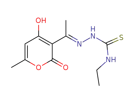 1-(4-hydroxy-6-methyl-2-oxo-2H-pyran-3-yl) ethan-1-one N-ethyl thiosemicarbazone