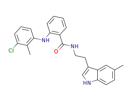 2-((3-chloro-2-methylphenyl)amino)-N-(2-(5-methyl-1H-indol-3-yl)-ethyl)benzamide