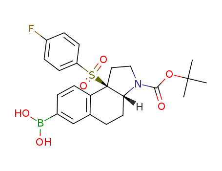 ((3aR,9bR)-3-(tert-butoxycarbonyl)-9b-((4-fluorophenyl)sulfonyl)-2,3,3a,4,5,9b-hexahydro-1H-benzo[e]indol-7-yl)boronic acid