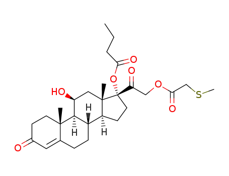 17α-Butanoyloxy-11β-hydroxy-21-(methylthio)acetoxy-4-pregnene-3,20-dione