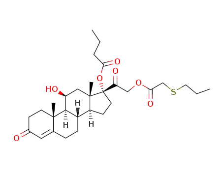 17α-Butanoyloxy-11β-hydroxy-21-(propylthio)acetoxy-4-pregnene-3,20-dione