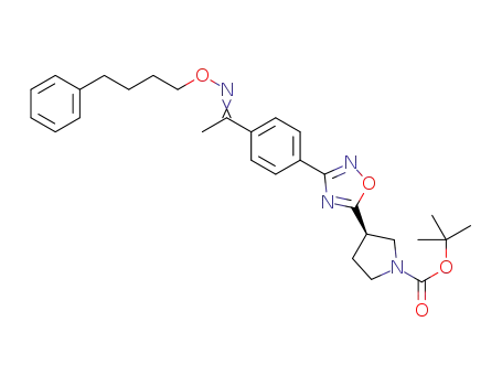 tert-butyl (R)-3-(3-(4-(1-((4-phenylbutoxy)imino)ethyl)phenyl)-1,2,4-oxadiazol-5-yl)pyrrolidine-1-carboxylate