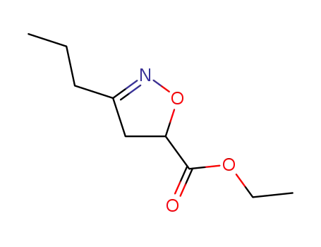 Molecular Structure of 120802-96-2 (5-Isoxazolecarboxylic acid, 4,5-dihydro-3-propyl-, ethyl ester)