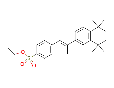 Molecular Structure of 89471-12-5 (Benzenesulfonic acid,
4-[2-(5,6,7,8-tetrahydro-5,5,8,8-tetramethyl-2-naphthalenyl)-1-propenyl]-
, ethyl ester, (E)-)