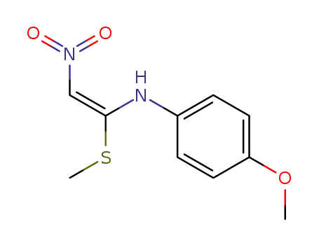 Molecular Structure of 143884-69-9 (Benzenamine, 4-methoxy-N-[1-(methylthio)-2-nitroethenyl]-, (E)-)