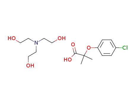 Molecular Structure of 105377-53-5 (2-(bis(2-hydroxyethyl)amino)ethanol; 2-(4-chlorophenoxy)-2-methyl-propanoic acid)