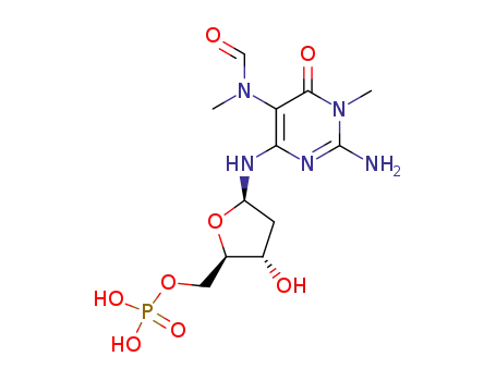 Phosphoric acid mono-{(2R,3S,5R)-5-[2-amino-5-(formyl-methyl-amino)-1-methyl-6-oxo-1,6-dihydro-pyrimidin-4-ylamino]-3-hydroxy-tetrahydro-furan-2-ylmethyl} ester
