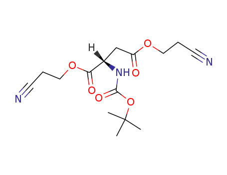 Molecular Structure of 156589-21-8 (L-Aspartic acid, N-[(1,1-dimethylethoxy)carbonyl]-, bis(2-cyanoethyl)
ester)