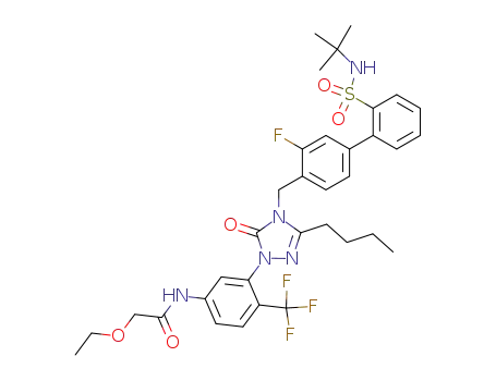 5-n-butyl-4-<<2'-(N-tert-butylsulfamoyl)-3-fluorobiphenyl-4-yl>methyl>-2,4-dihydro-2-<5-<(ethoxyacetyl)amino>-2-(trifluoromethyl)phenyl>-3H-1,2,4-triazol-3-one