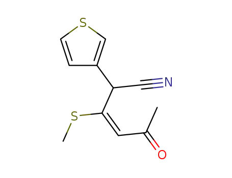 (E)-3-Methylsulfanyl-5-oxo-2-thiophen-3-yl-hex-3-enenitrile