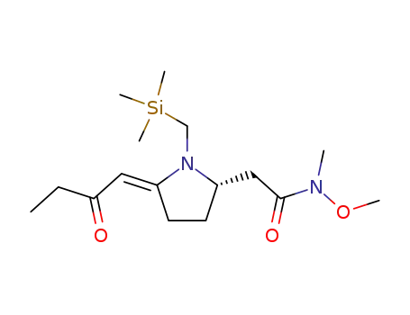 N-methoxy-N-methyl-2-[5-(2-oxo-butylidene)-1-trimethylsilanylmethyl-pyrrolidin-2-yl]-acetamide