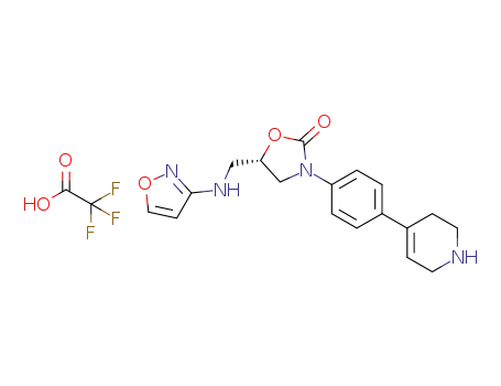 5(S)-(isoxazol-3-ylaminomethyl)-3-(4-(1,2,5,6-tetrahydropyrid-4-yl)phenyl)oxazolidin-2-one trifluoroacetate