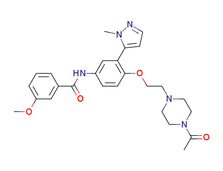 N-{4-[2-(4-acetylpiperazin-1-yl)ethoxy]-3-(1-methyl-1H-pyrazol-5-yl)phenyl}-3-methoxybenzamide