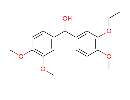 Molecular Structure of 851958-79-7 (Benzenemethanol, 3-ethoxy-a-(3-ethoxy-4-methoxyphenyl)-4-methoxy-)