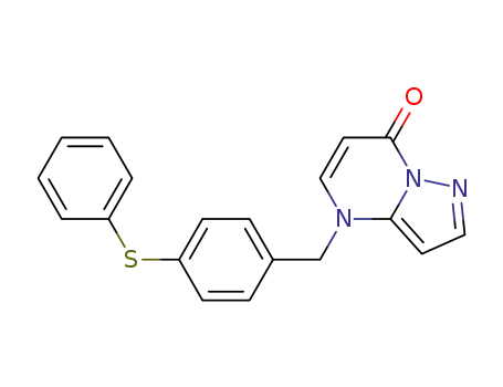Molecular Structure of 189018-63-1 (Pyrazolo[1,5-a]pyrimidin-7(4H)-one, 4-[[4-(phenylthio)phenyl]methyl]-)