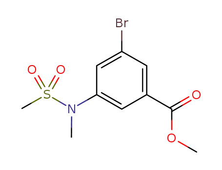 Molecular Structure of 924650-17-9 (Benzoic acid, 3-bromo-5-[methyl(methylsulfonyl)amino]-, methyl ester)