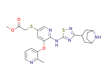 methyl 2-(6-(3-(8-azabicyclo[3.2.1]octan-3-yl)-1,2,4-thiadiazol-5-ylamino)-5-(2-methylpyridin-3-yloxy)pyridin-3-ylthio)acetate