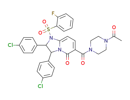 rac-cis-6-(4-Acetyl-piperazine-1-carbonyl)-2,3-bis-(4-chloro-phenyl)-1-(2-fluoro-benzenesulfonyl)-2,3-dihydro-1H-imidazo[1,2-a]pyridin-5-one