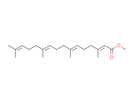 Molecular Structure of 42207-88-5 (2,6,10,14-Hexadecatetraenoic acid, 3,7,11,15-tetramethyl-, methyl
ester, (E,E,E)-)