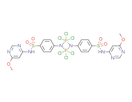 1,3-bis(N1-4-amino-6-methoxypyrimidinebenzenesulfonamide)-2,2,2,4,4,4-hexa-chlorocyclodiphosph(V)azane