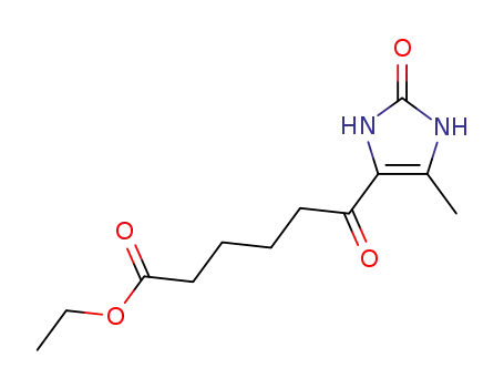 Molecular Structure of 39215-52-6 (ethyl 2,3-dihydro-5-methyl-.epsilon.-2-dioxo-1H-imidazole-4-hexanoate)