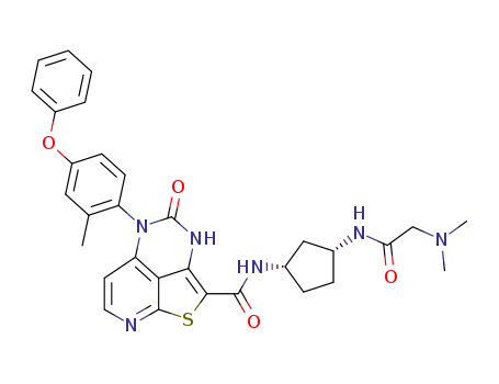 N-((1S,3R)-3-(2-(dimethylamino)acetamido)cyclopentyl)-5-(2-methyl-4-phenoxyphenyl)-4-oxo-4,5-dihydro-3H-1-thia-3,5,8-triazaacenaphthylene-2-carboxamide
