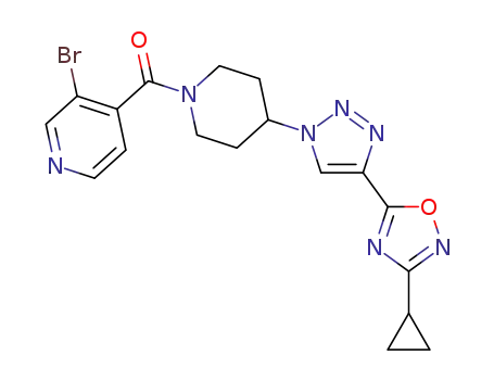 (3-bromopyridin-4-yl)-{4-[4-(3-cyclopropyl-1,2,4-oxadiazol-5-yl)-1H-1,2,3-triazol-1-yl]piperidin-1-yl}methanone