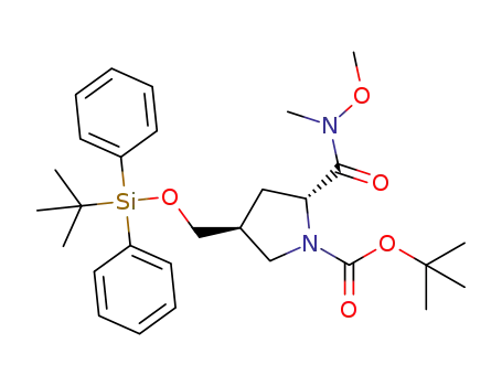 tert-butyl (2R,4S)-4-(((tert-butyldiphenylsilyl)oxy)methyl)-2-(methoxy(methyl)carbamoyl)pyrrolidine-1-carboxylate