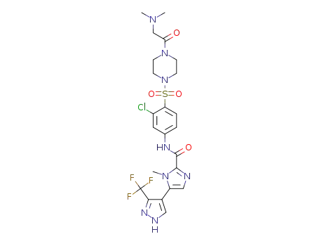 N-(3-chloro-4-((4-(dimethylglycyl)-piperazin-1-yl)sulfonyl)phenyl)-1-methyl-5-(3-(trifluoromethyl)-1H-pyrazol-4-yl)-1H-imidazole-2-carboxamide