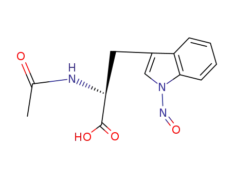 Molecular Structure of 53602-74-7 ((2S)-2-(acetyl-nitroso-amino)-3-(1H-indol-3-yl)propanoic acid)