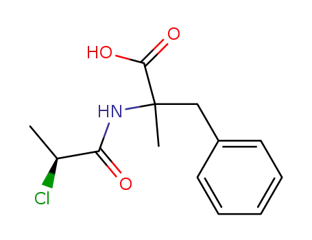 Molecular Structure of 113509-63-0 (DL-Phenylalanine, N-(2-chloro-1-oxopropyl)-a-methyl-, (S)-)