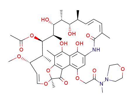 Molecular Structure of 17863-72-8 (4-O-[2-(Methylmorpholinoamino)-2-oxoethyl]rifamycin)
