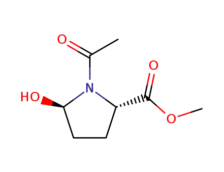 Molecular Structure of 85148-75-0 (L-Proline, 1-acetyl-5-hydroxy-, methyl ester, trans-)